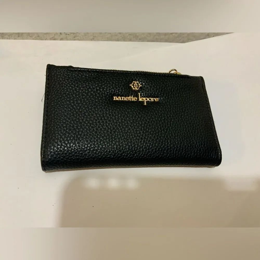 Nanette Lepore Pebbled Faux Leather Slim Bifold Wallet - Black (NWOT)